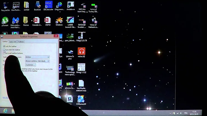 Windows 8 How to turn on or off taskbar auto hide feature