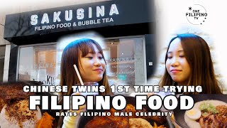 CHINESE TWINS FIRST TIME TRYING FILIPINO FOOD | ONE FILIPINO TV #filipinofood by ONE FILIPINO TV 1,560 views 2 months ago 15 minutes