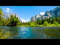 4k merced river from waterfall in usa valley relaxing river white noise sleep study meditation