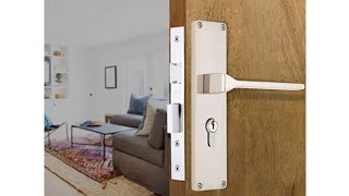 Godrej Door lock NEH 16-200 mm Door Handle with 1CK Satin,(Silver), Unboxing and install and Review!