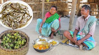 DUMUR (fig)curry with SMALL FISH full preparation by our santali tribe grandmaa for lunch