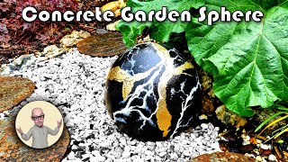 Make a Concrete Garden Sphere (DIY) Deco Idea in Black and Gold