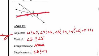 Geometry Notes 1.5 Angle Pairs