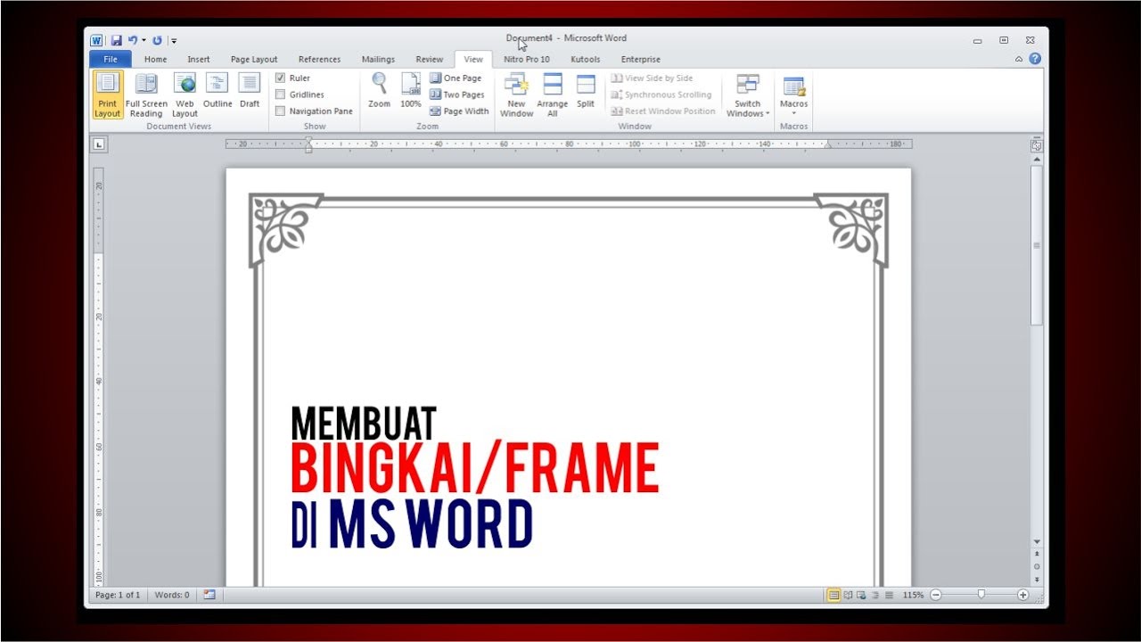 Membuat BingkaiFrame Di Ms Word Tutorial YouTube