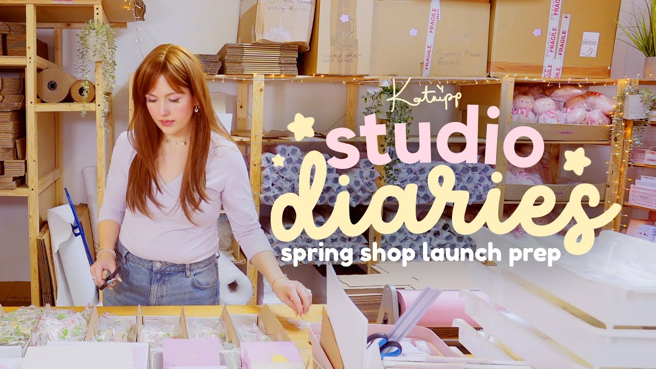 Spring Store Youtube STUDIO VLOG pt.1 Prepping for the huge spring shop launch, new tumblers ...
