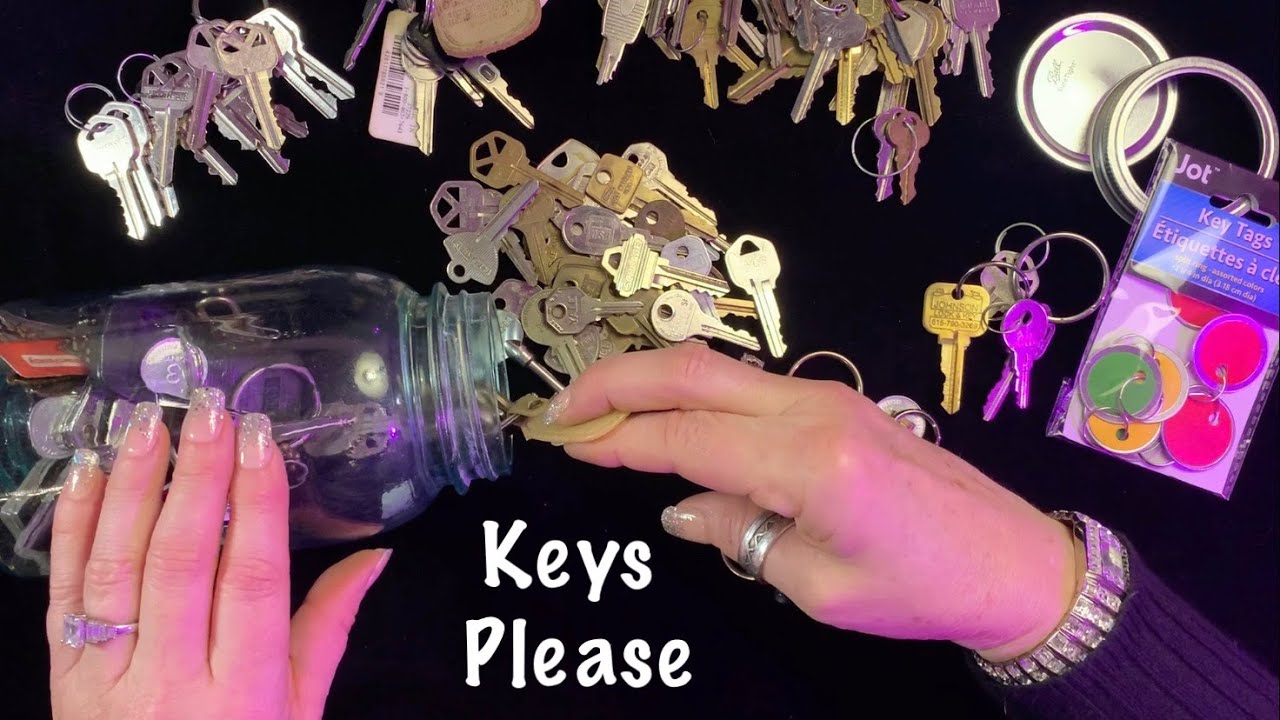 ASMR Key extravaganza! (No talking) Jingling Keys & key chains (Soft Spoken later today)