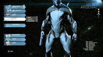 Warframe - Arsenal Menu: Weapons, Upgrades, Appearance, Inventory, Mods, Gear (Options)