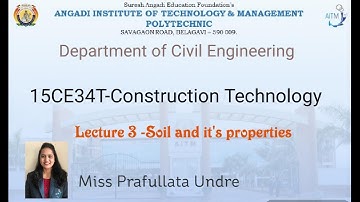 Lecture 3 15CE34T Construction Technology