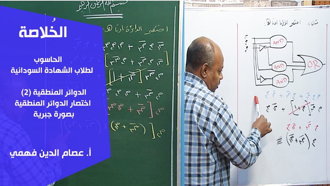 الخُلاصة | الحاسوب | اختصار الدوائر المنطقية بصورة جبرية - أ. عصام الدين فهمي