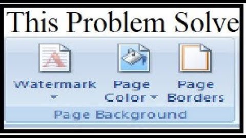 Page Background Block In Page Layout Tab