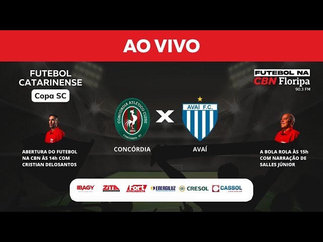 Concórdia x Avaí se enfrentam pelo jogo de volta da semifinal da Copa Santa  Catarina