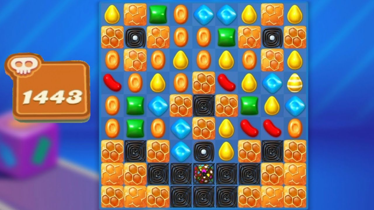 Candy Crush Soda Saga HARD Level 1443 || 3 Stars 🌟🌟🌟