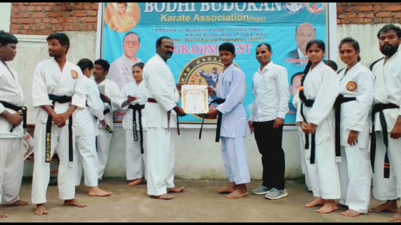 CharanBodhi Budokan KarateBlack belts are given to karate studentsKamble Mukesh Bandari