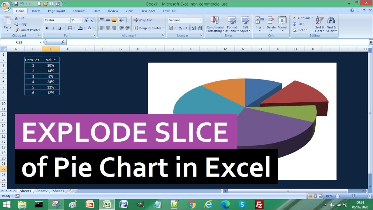Explode a Slice of Pie Chart in Excel - YouTube
