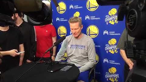 Twitch live: Steve Kerr Q&A at Warriors (0-0) practice facility, 6 days before 2019 NBA Finals