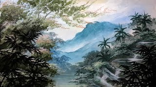 Download lagu Melukis pemandangan sawah untuk pemula acrylic painting Melukis pemandangan sawah untuk pemula acrylic painting