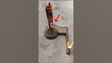 Matchstick Chain Reaction to Launch Rocket | Firework Experiment . 😀 #shortsvideo #diwalipataka