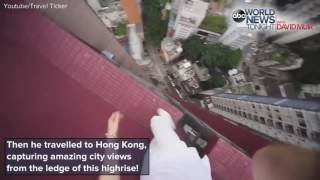 Daredevil Performs Insane Tricks on Building Ledge