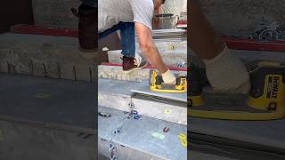 Installing Tile on Stairs Like a Pro #diy #construction #satisfying  #fyp