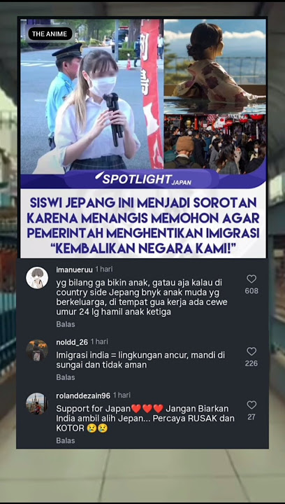 SISWI JEPANG MENANGIS KARENA IMIGRAN
