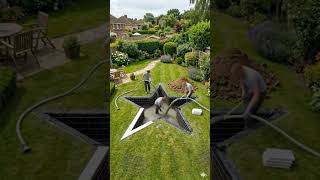 Star Shaped Pool Build 😱 Backyard Transformation Timelapse #asmr #pool #satisfying