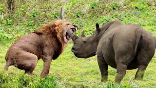 LION VS RHINO: STRUGGLE FOR SURVIVAL | Lions Failed To Control Rhino