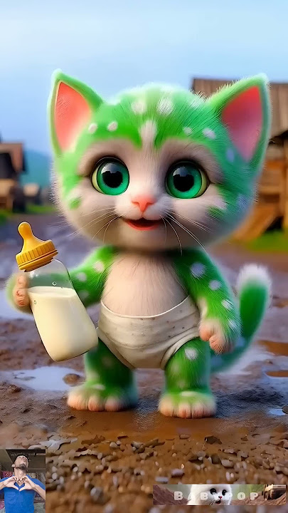 Dudi dudi dum dum 🥰 beautiful Green Dot kitten 🍼😱 #cat #cute #love #dudidudidam #shortsfeed #shorts
