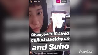 190203 Chanyeol Instagram live he called Baekhyun and Suho  #EXO real__pcy (lived)