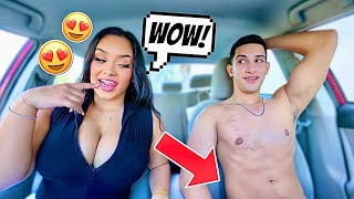 Picking Up My Girlfriend Wearing NOTHING To See Her Reaction! *GOES TOO FAR*