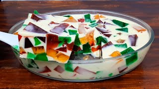 Gelatina y crema postre con solo 2 ingredientes - Gelatina mosaico