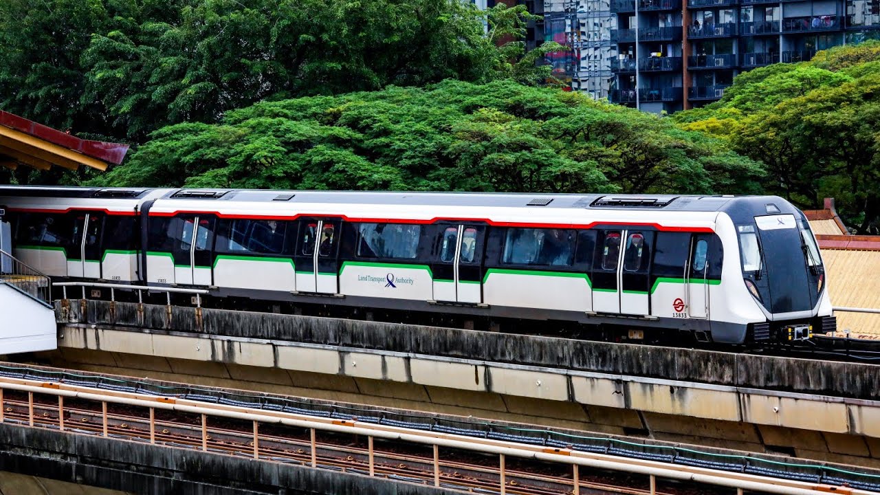 [EWL] SMRT Kawasaki C151 & Alstom Movia R151 trains at Simei - YouTube