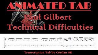 Paul Gilbert - Technical Difficulties (Racer X) - ANIMATED TAB by Cortlan GK