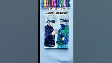"Gojo Meets Kakashi 😳 Ultimate Sensei Crossover! #shorts #animeeart"
