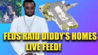 P Diddy LA &amp; Miami homes raided by the FEDS  Justin and Cristian in hand cuffs. LIVE FEED