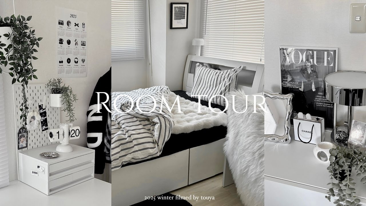 【room tour】実家暮らし5畳の部屋📷 韓国インテリア モノトーン│改造前のお部屋も紹介 (sub)