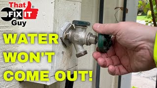 WATER WON'T COME OUT!...EASY Fix for a Outdoor Water Faucet!