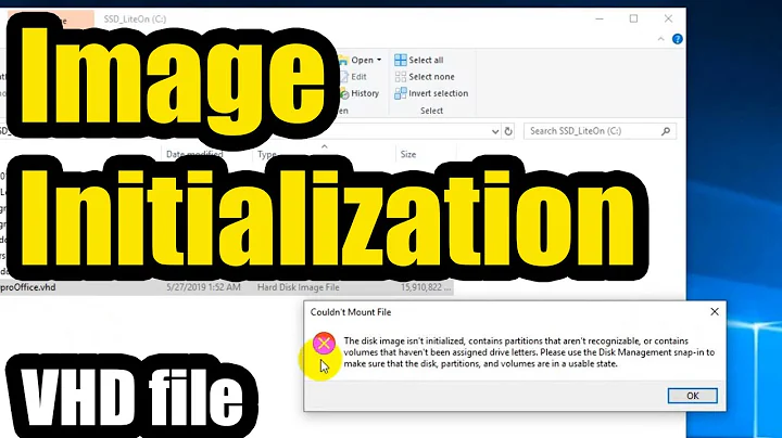The disk image isn't initialized, Please use the Disk Management snap-in (VHD file, Windows 10)