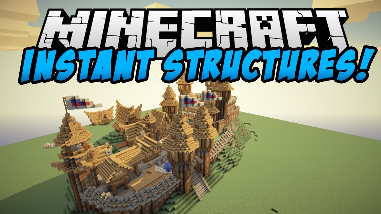 Minecraft Mods Instant Structures Mod Mob Trap Houses And More Instant House Mod Showcase Youtube