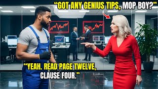 Billionaire CEO Asked a Black Single Dad Janitor for Advice as a Joke—His First Words Stunned Her