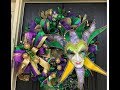 How to make a Mardi Gras wreath poof with woodland ruffle and big easy bow