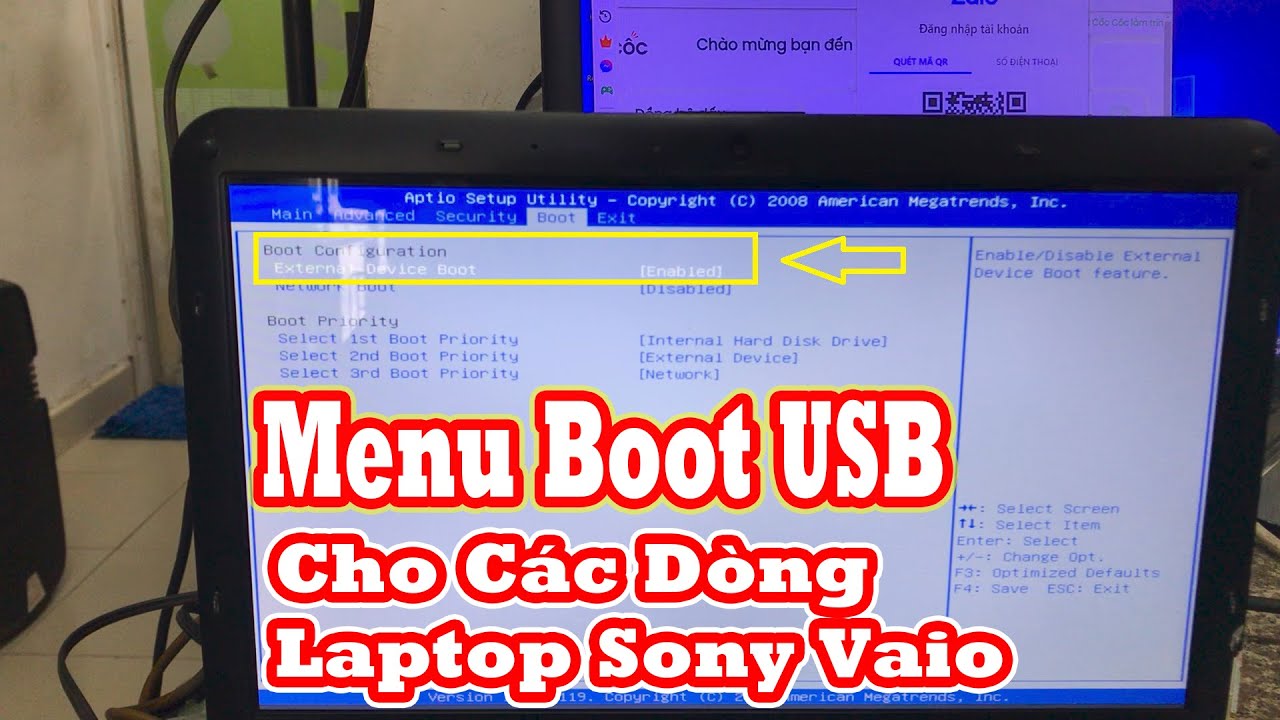 Hướng dẫn chỉnh menu boot usb cho các dòng Laptop Sony vaio Vi Tính