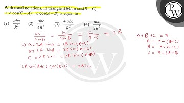 With usual notations, in triangle \( A B C, a \cos (B-C) \) \( +b \...