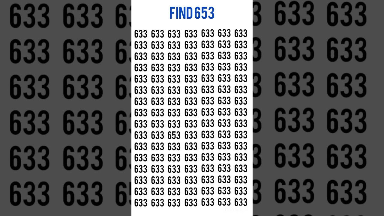 Challenge Yourselft To Spot 653 In 3 Seconds Iqtest