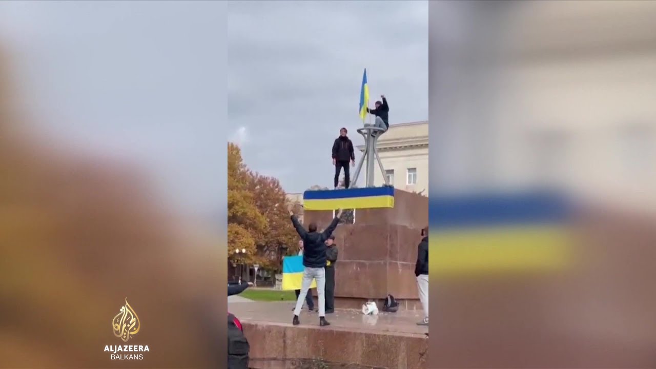احتفال المواطنين والجيش بعد تحرير خيرسون