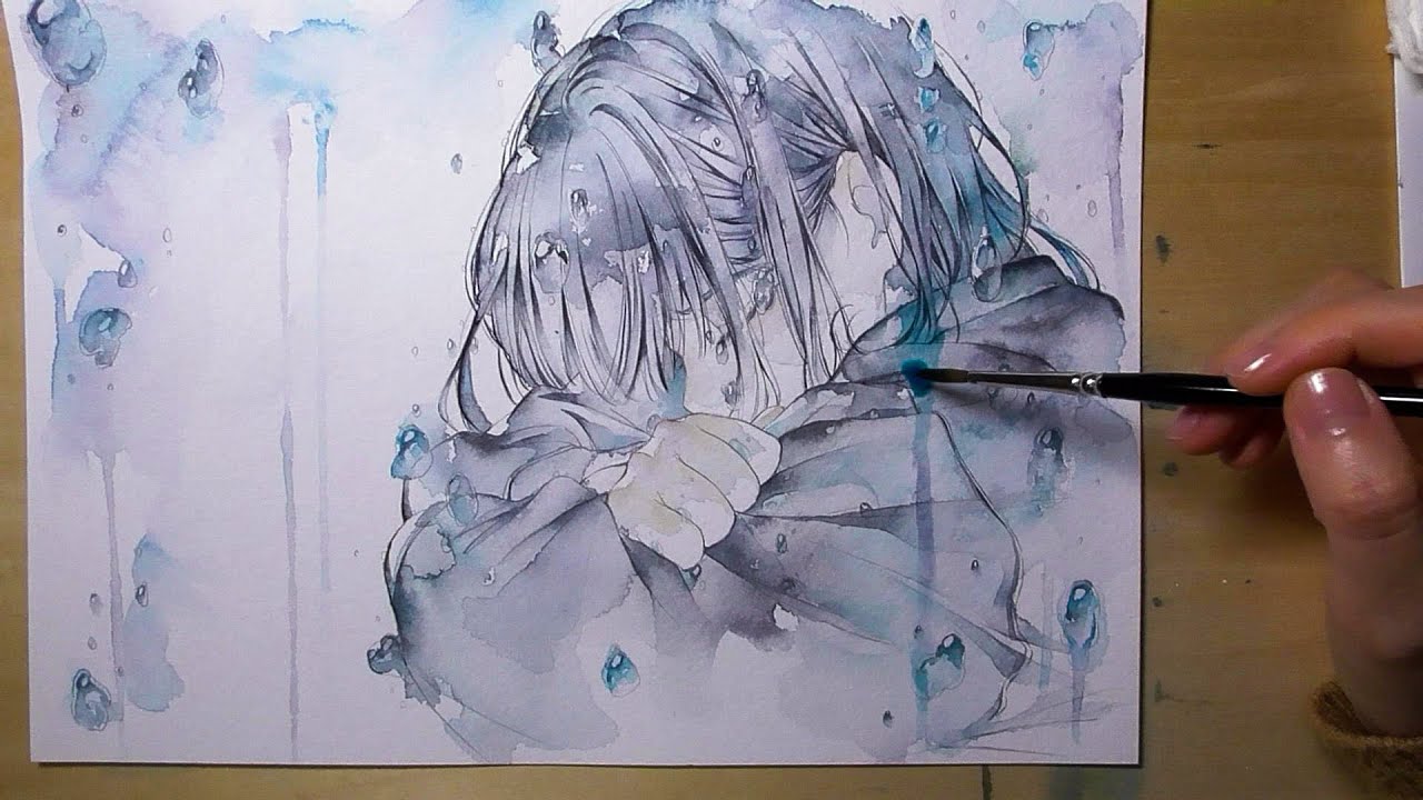 透明水彩 イラストメイキング ロスト Watercolor Painting Youtube