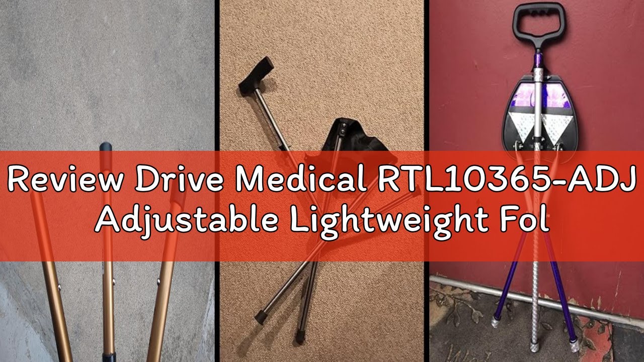 Review Drive Medical RTL10365-ADJ Adjustable Lightweight Folding Cane with Seat, Black