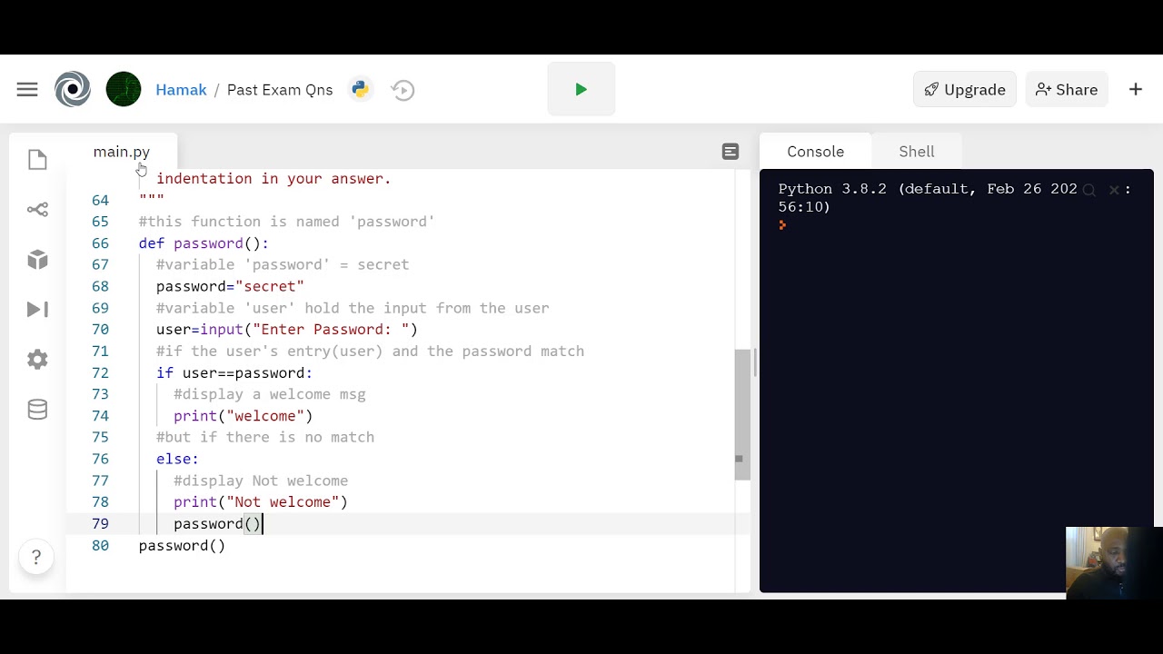 Python Code - Enter Password - YouTube