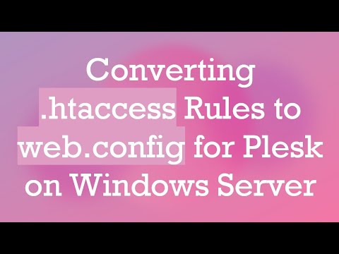 Converting .htaccess Rules to web.config for Plesk on Windows Server