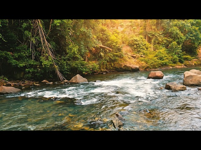 Soothing River Sounds in the Forest 🍃 White Noise for Relaxation