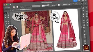 Drawing a Sabyasachi Lehenga on Adobe Illustrator ft. 9 fashion illustration lessons